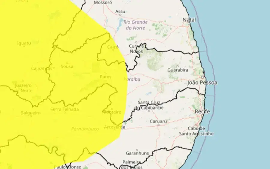 Baixa umidade do ar: Inmet emite alerta para 104 cidades da Paraíba; veja locais sob aviso